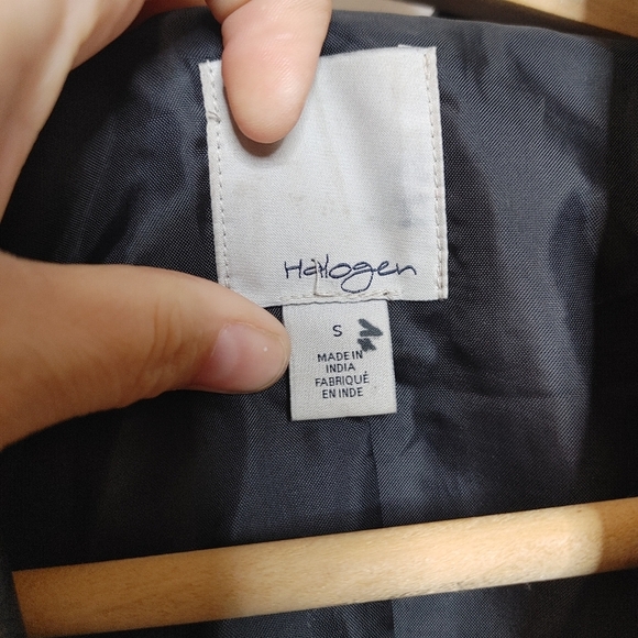 Halogen Quilted Lamb Leather Moto Open Front Jacket Stretch Knit Panel Black S - Picture 9 of 11